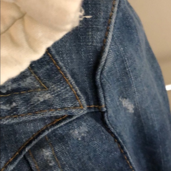 True Religion distressed Jean jacket w innerhoodie - Picture 8 of 14